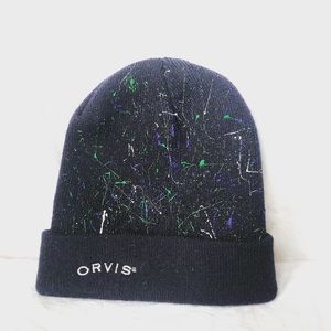 Custom splatter painted vintage Orvis beanie